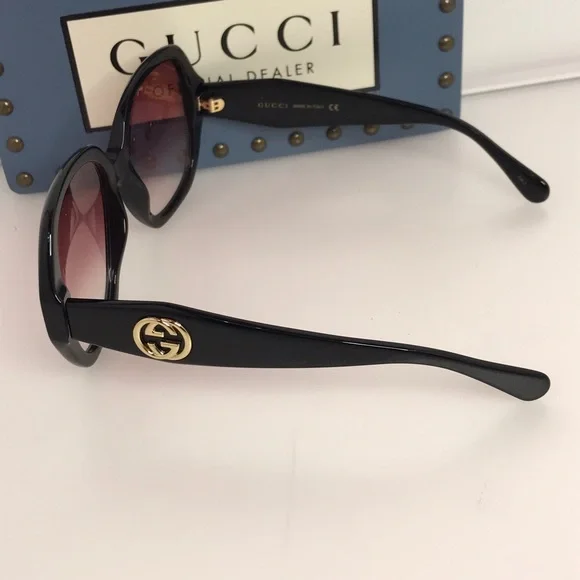 Gucci Sunglasses Women's GG0796S 002 Black/Red Gradient - Picture 8 of 16